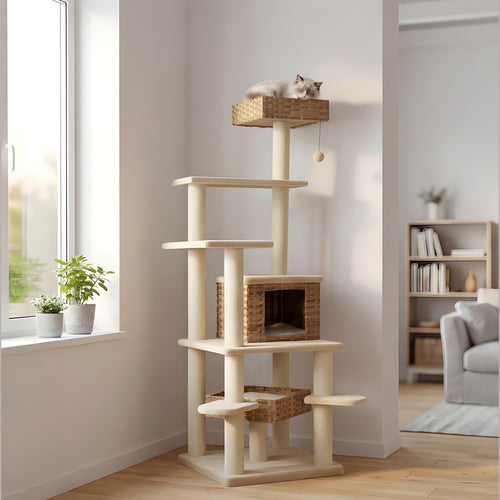 Arbre à chat XXL 174 cm en rotin
